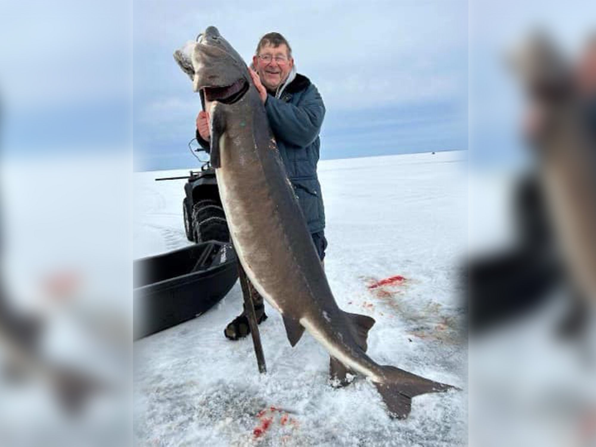 Wisconsin Fisherman Spears storione da file