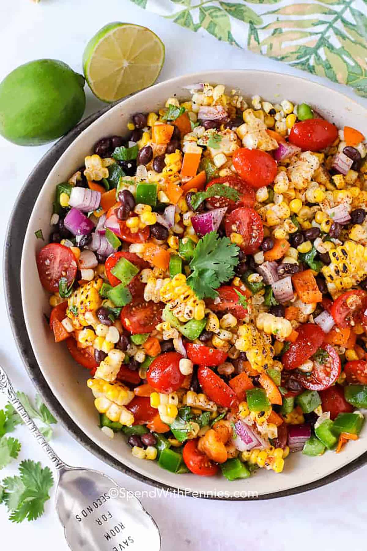 insalata di fagioli neri e mais